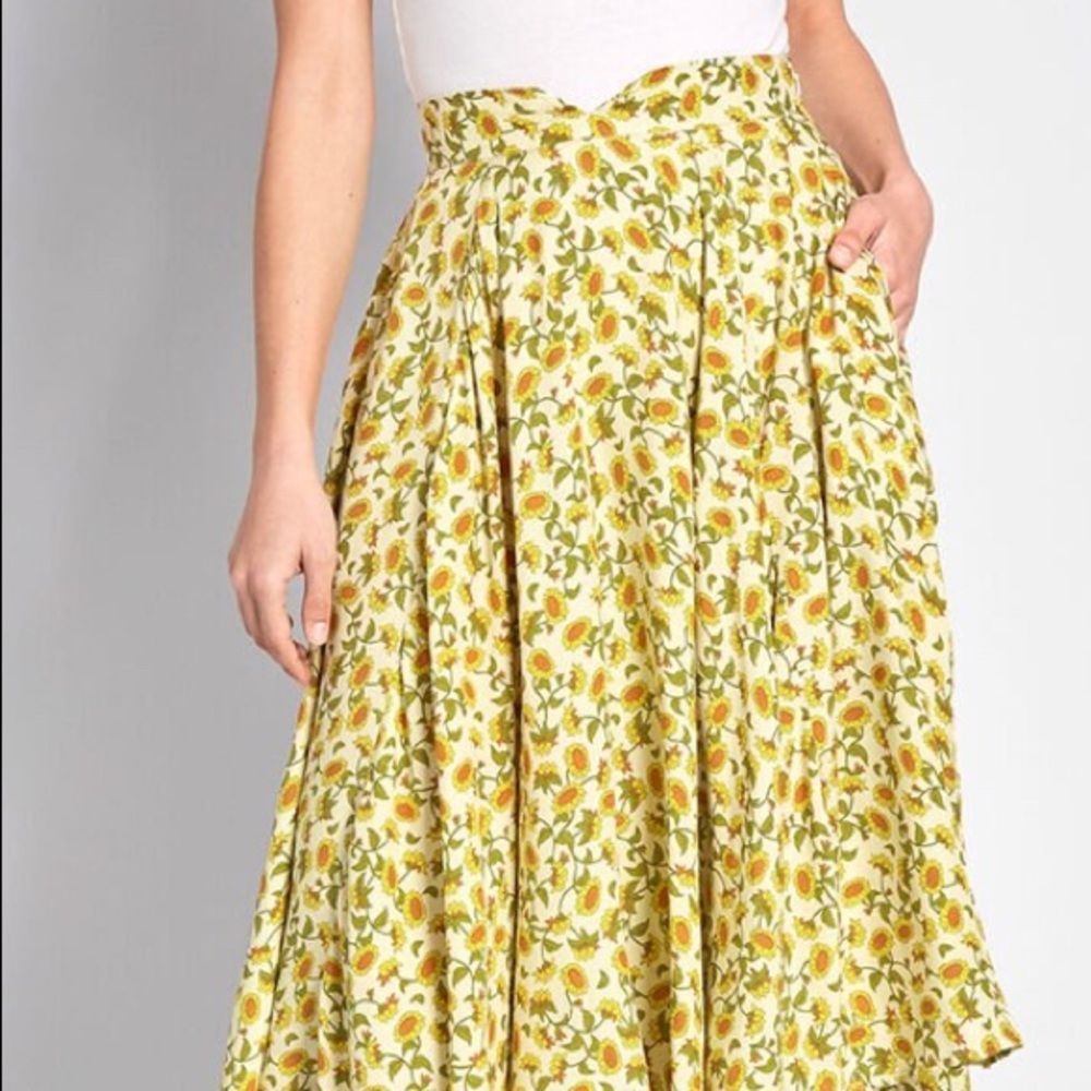 Modcloth Here Comes The Sunflower Skirt